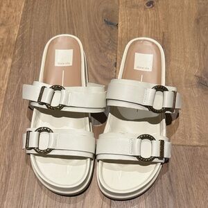 Dolce Vita Women's White Buckle Sandals
